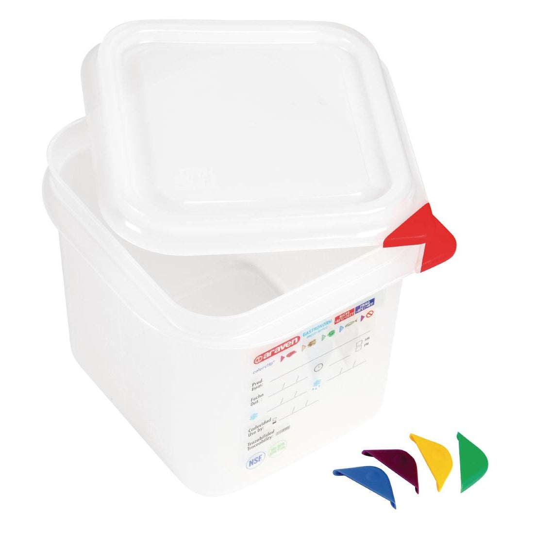 Araven Polypropylene 1/6 Gastronorm Food Containers 2.6Ltr (4 Pack)