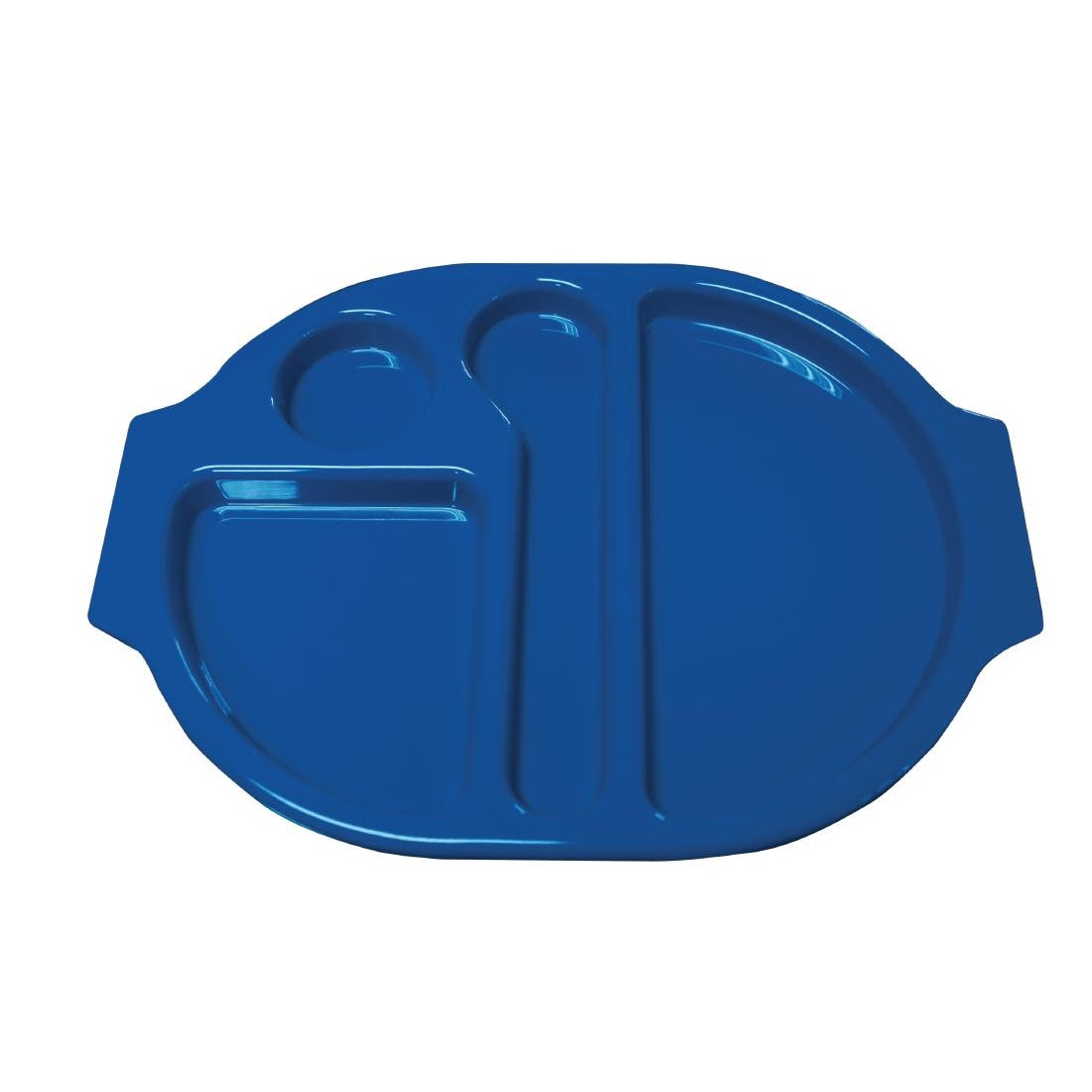 Olympia Kristallon Large Polypropylene Compartment Food Trays Blue 374mm