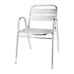 Bolero Aluminium Stacking Chairs Arched Arms (4 Pack)