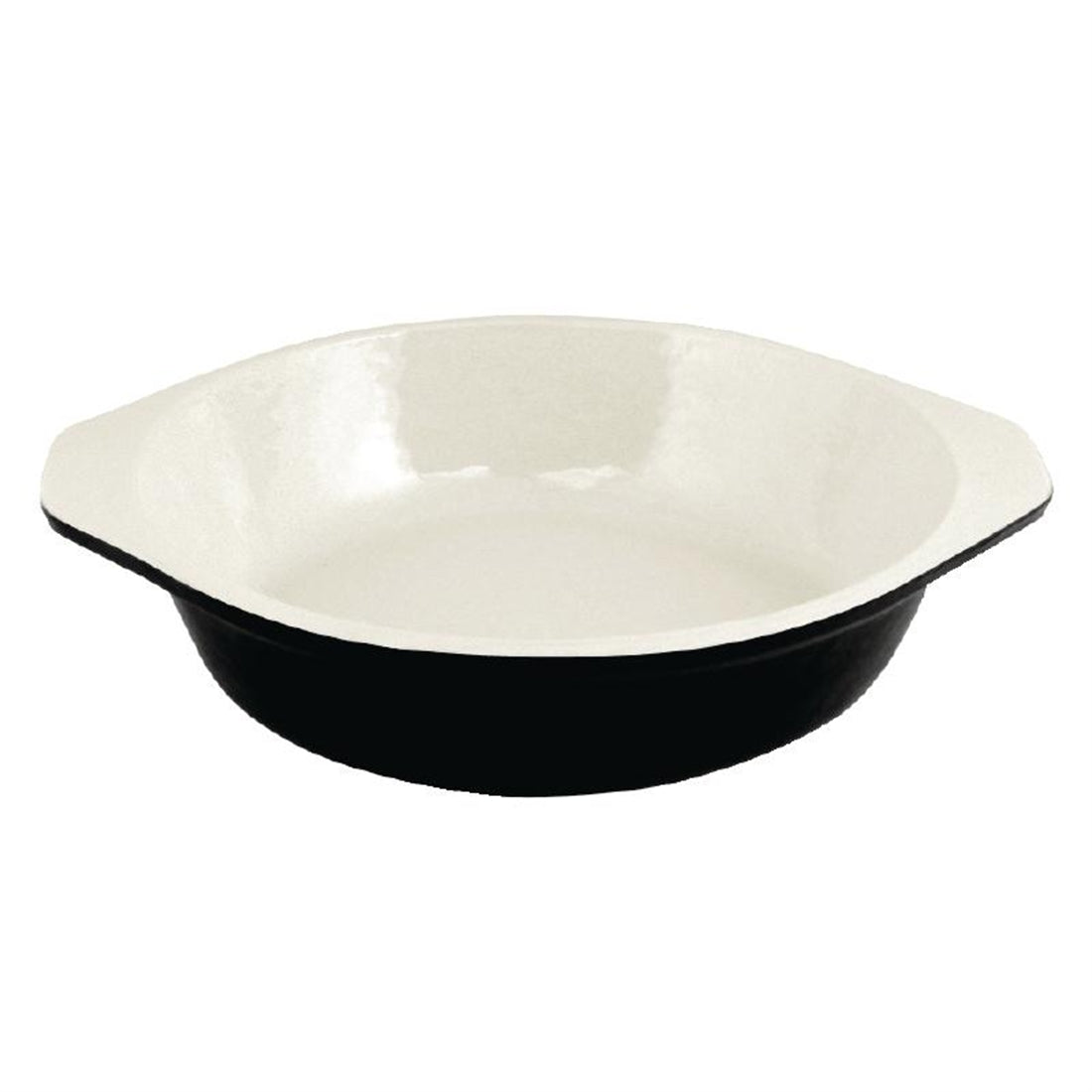 Vogue Cast Iron Round Gratin Dish Black 400ml