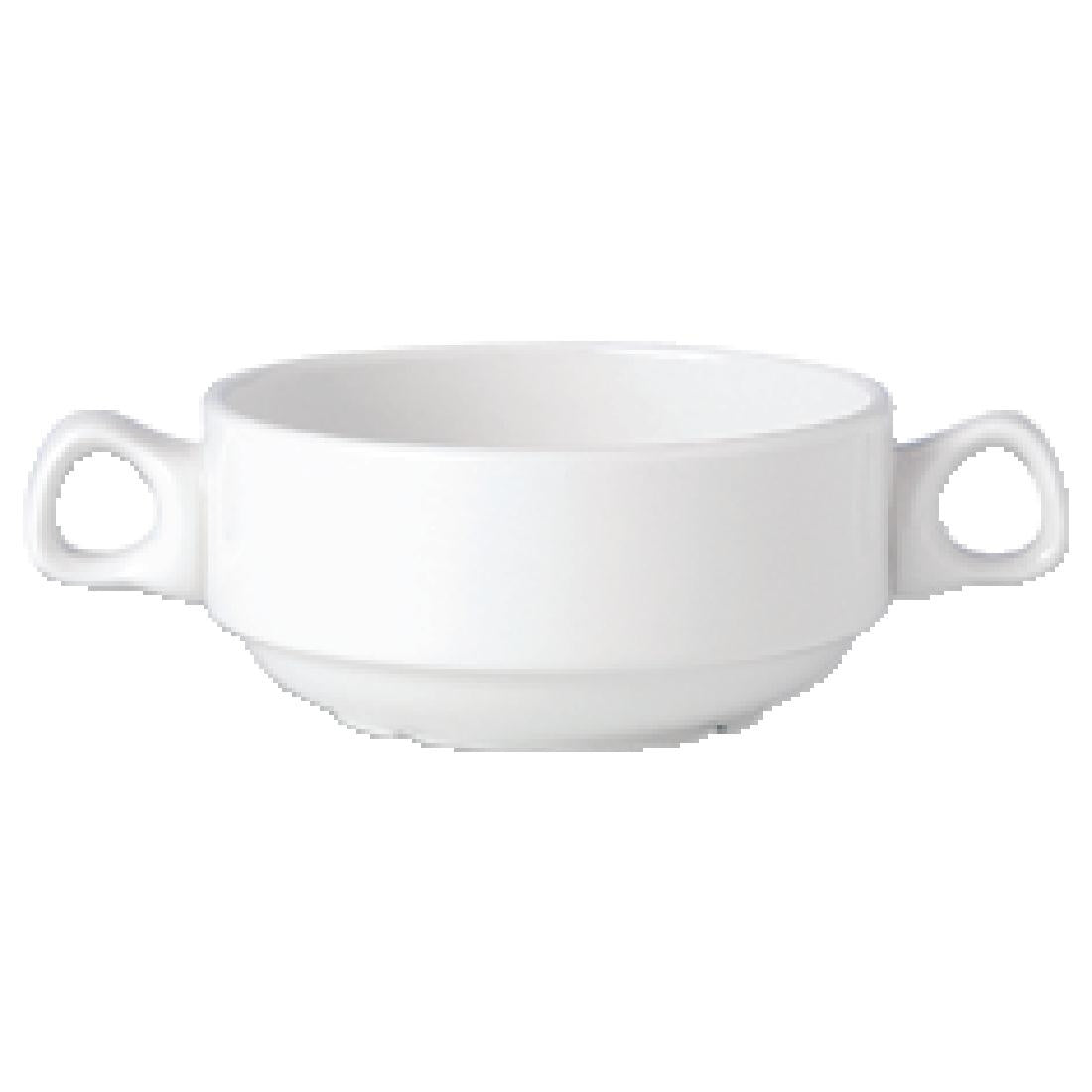 Steelite Simplicity White Handled Stacking Soup Cups 285ml (36 Pack)