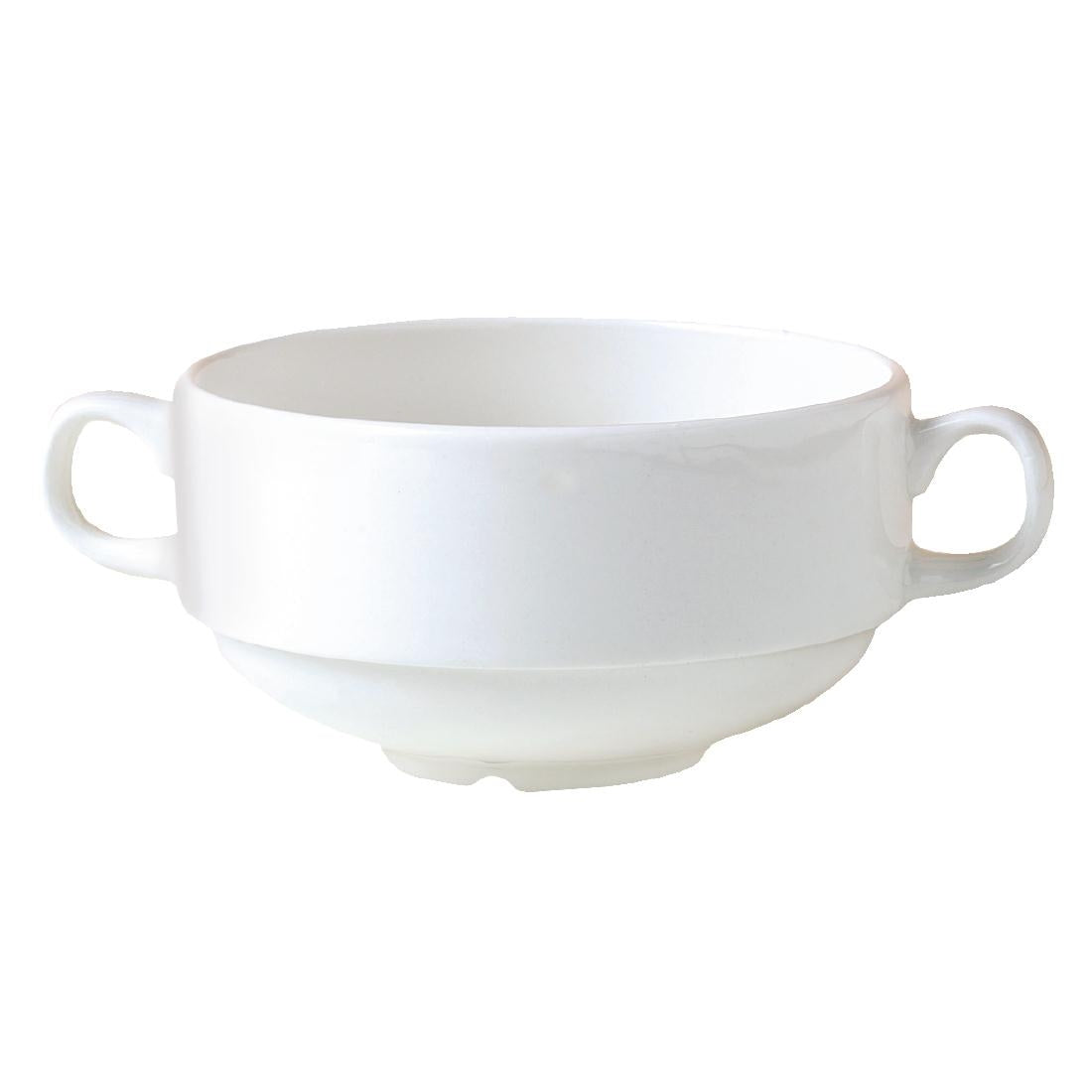 Steelite Monaco White Stacking Handled Soup Cups 285ml (36 Pack)