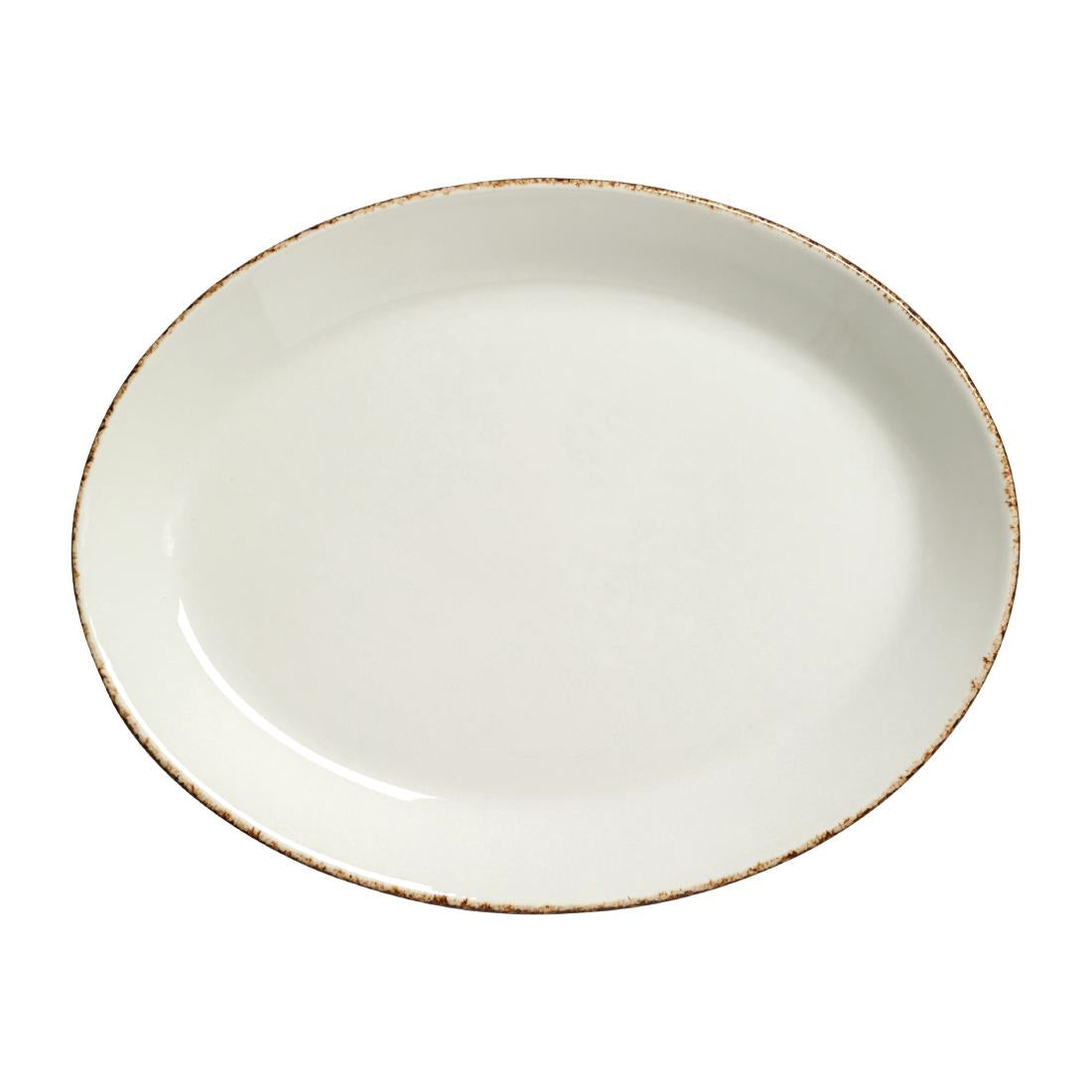 Steelite Brown Dapple Oval Coupe Plates 202mm (24 Pack)