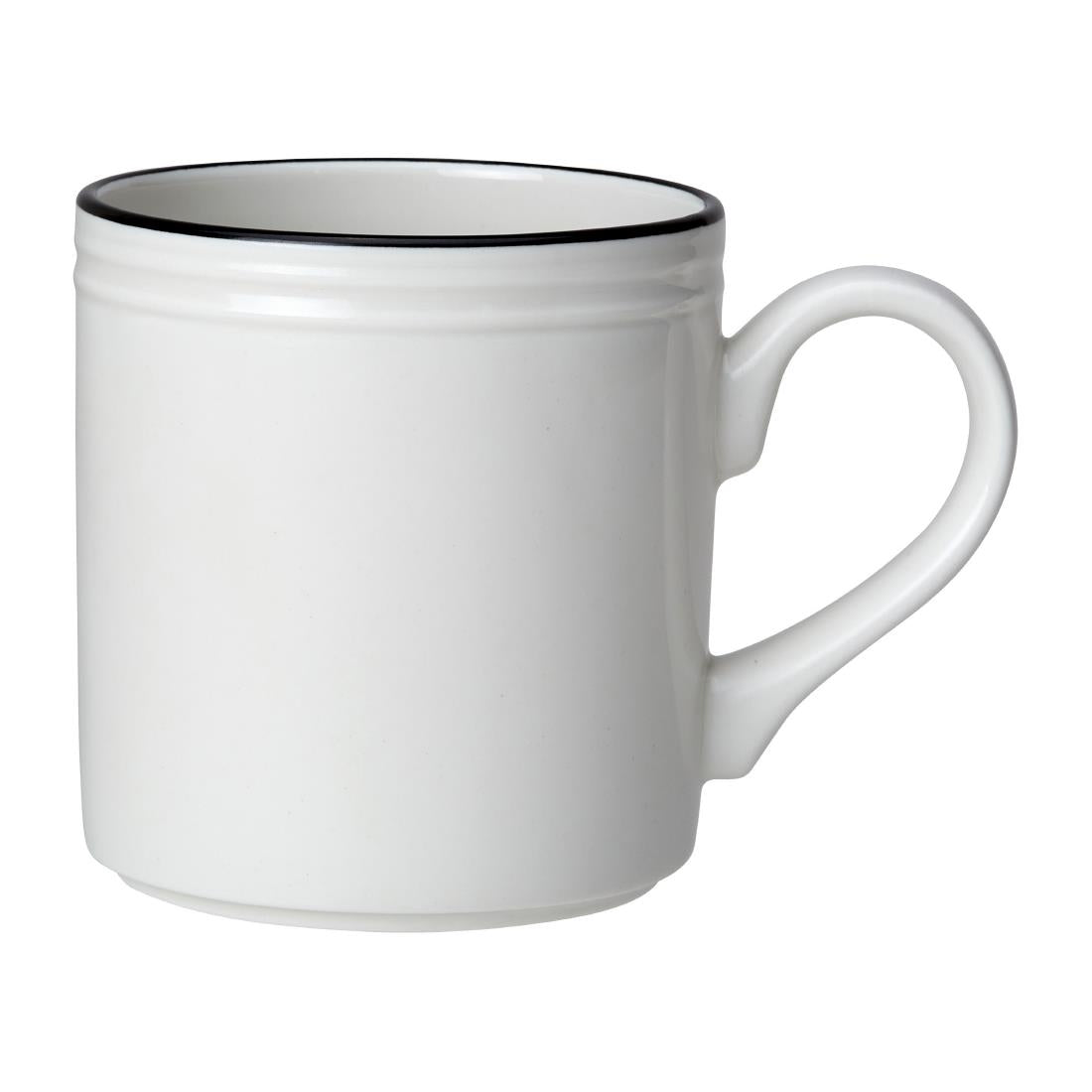 Steelite Bead Black Band Mugs 285ml (12 Pack)