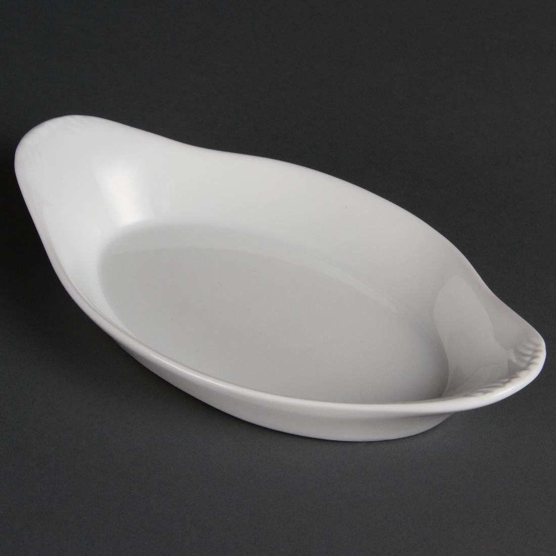 Olympia Whiteware Oval Eared Dishes 229x 127mm (6 Pack)