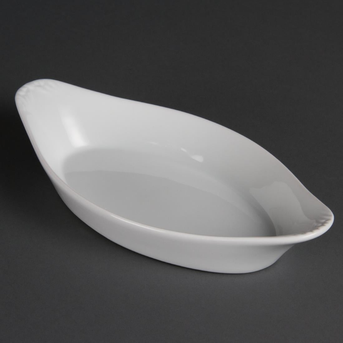 Olympia Whiteware Oval Eared Dishes 262mm (6 Pack)