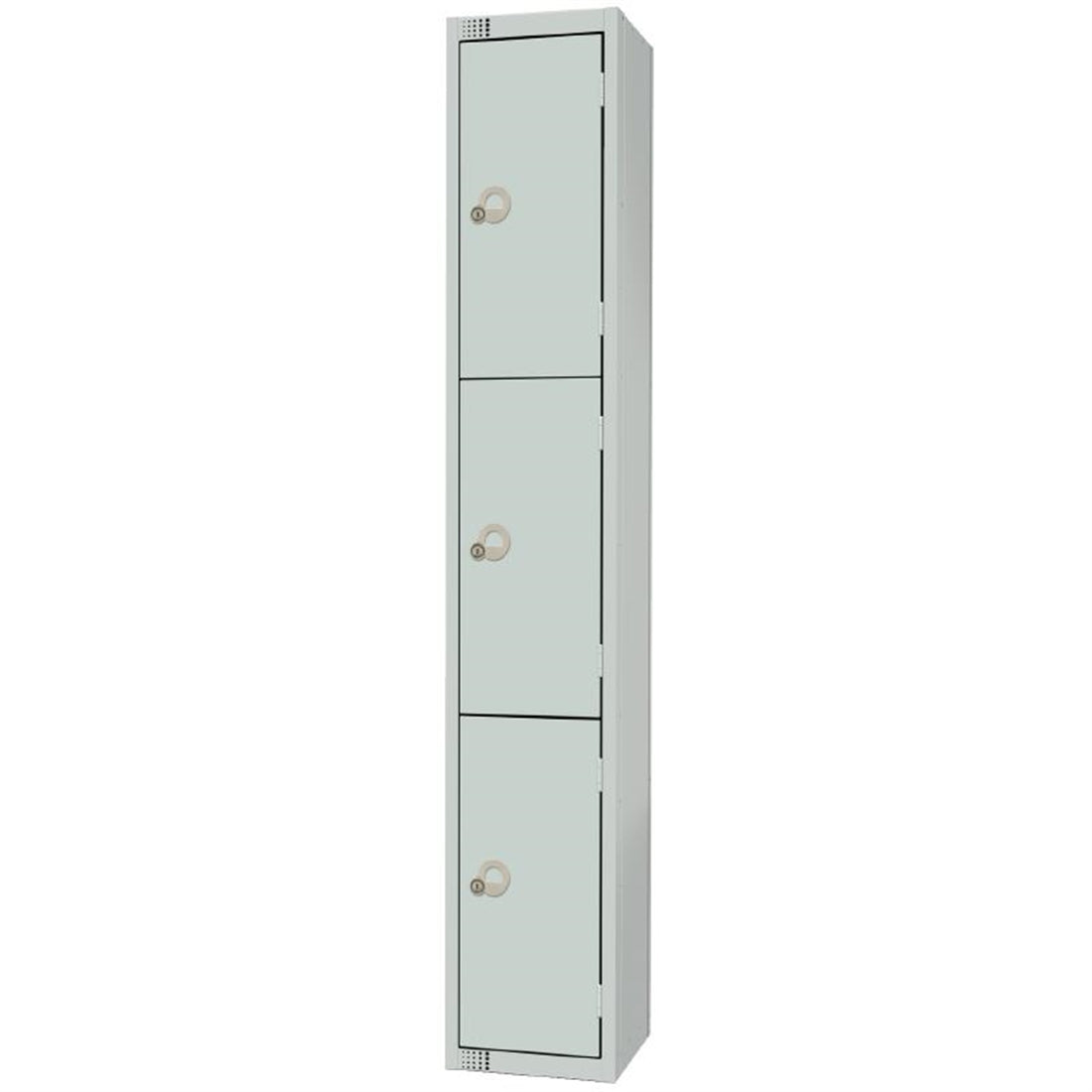 Elite Three Door Coin Return Locker with Sloping Top Grey