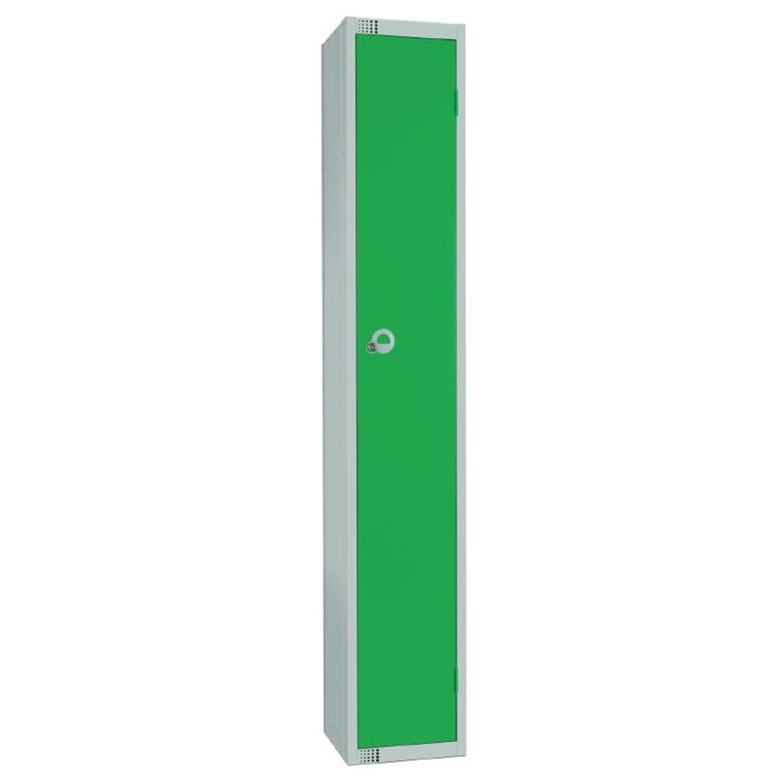 Elite Single Door Padlock Locker with Sloping Top Green