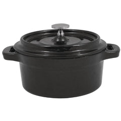 Vogue Cast Iron Round Mini Pot Black 240ml
