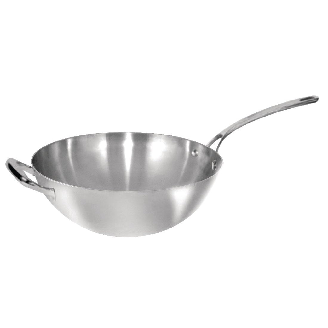 Vogue Tri Wall Wok Flat Base 30cm