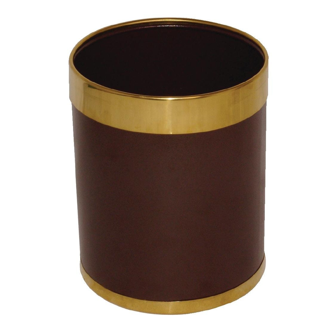 Bolero Waste Paper Bin Brown with Gold Rim 10.2Ltr