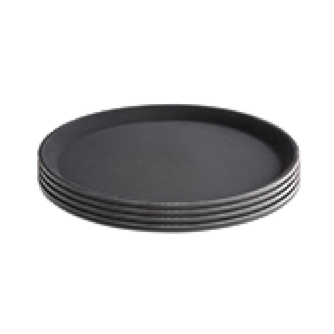 Bulk Buy Olympia Kristallon Polypropylene Round Non-Slip Trays (6 Pack)