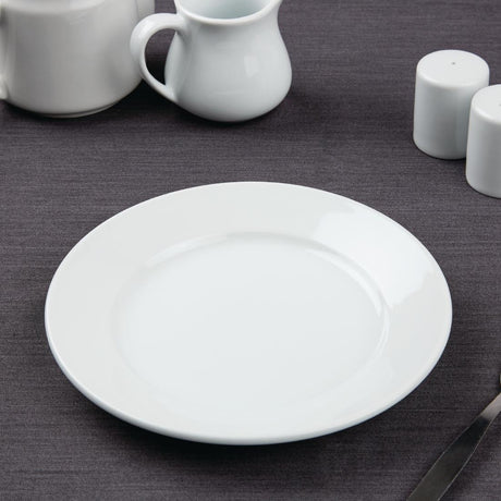 Olympia Athena White Wide Rimmed Plates