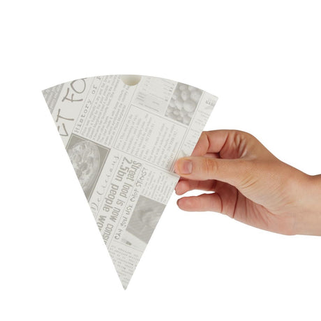 Colpac Biodegradable Newspaper Print Paper Chip Cones 183mm (1000 Pack)