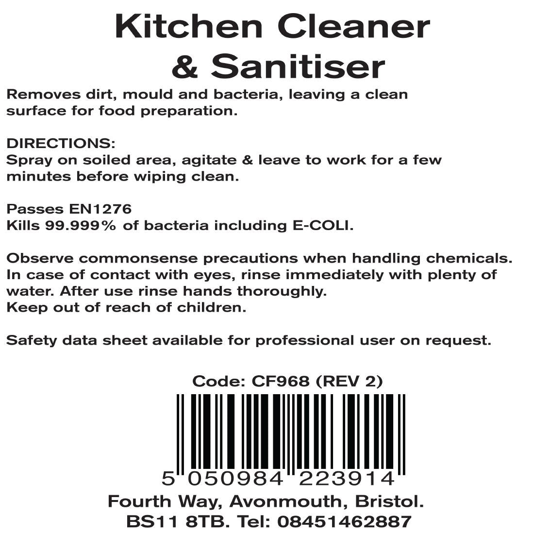 Jantex Kitchen Cleaner and Sanitiser Ready To Use