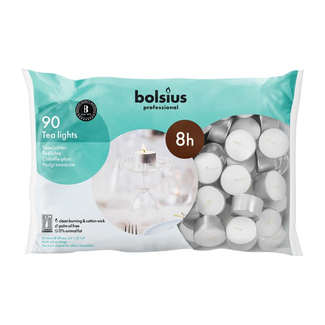 Bolsius Professional 8 Hour Tealights (90 Pack)