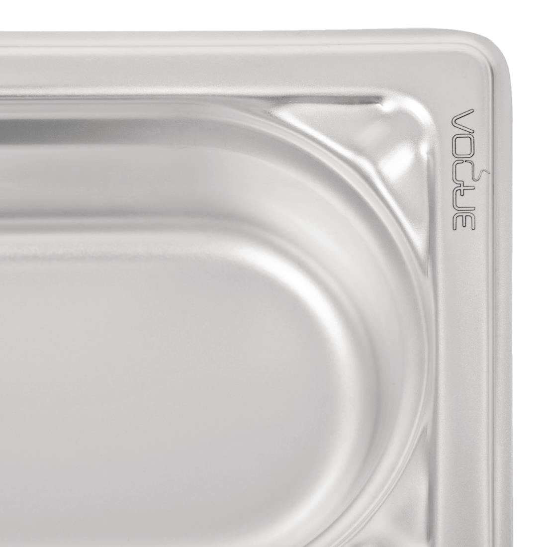 Vogue Heavy Duty Stainless Steel 1/9 Gastronorm Tray 100mm