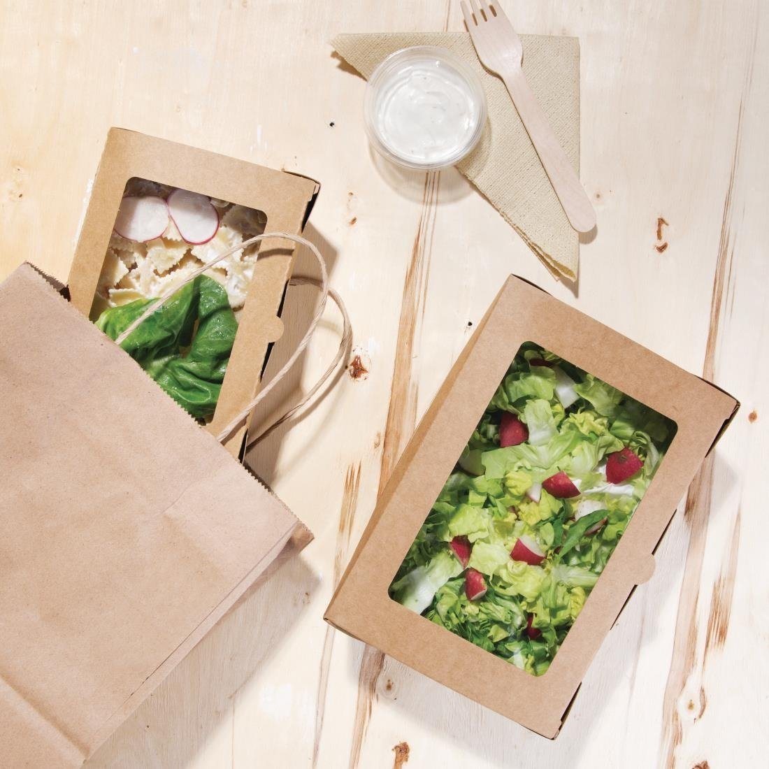 Fiesta Salad Box with PET Window 1200ml (150 Pack)