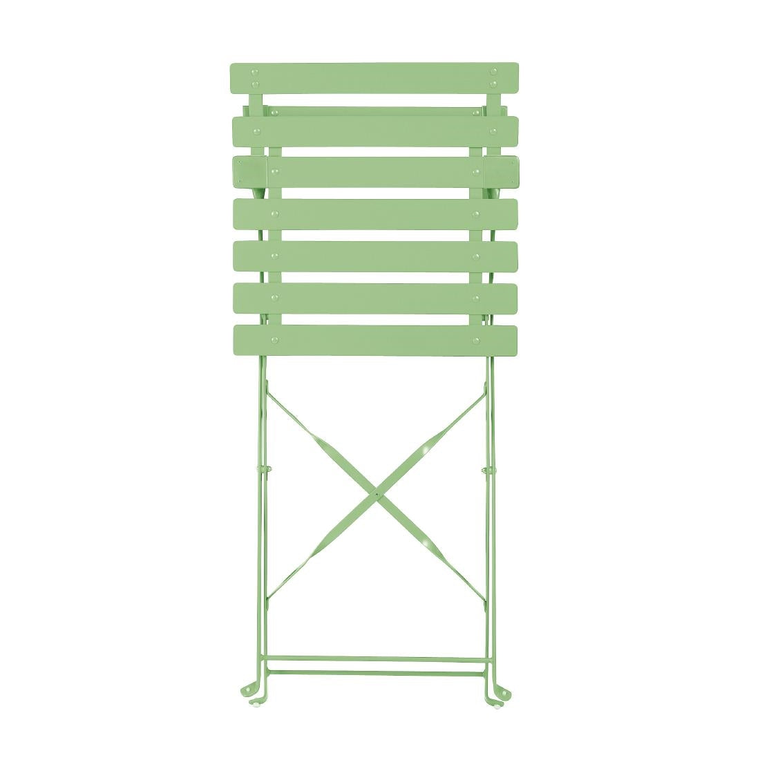 Bolero Perth Light Green Pavement Style Steel Folding Chairs (2 Pack)