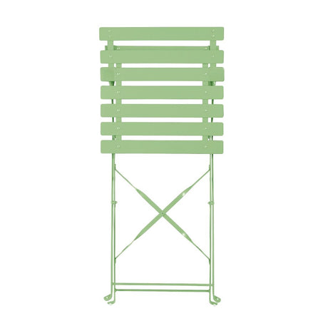 Bolero Perth Light Green Pavement Style Steel Folding Chairs (2 Pack)
