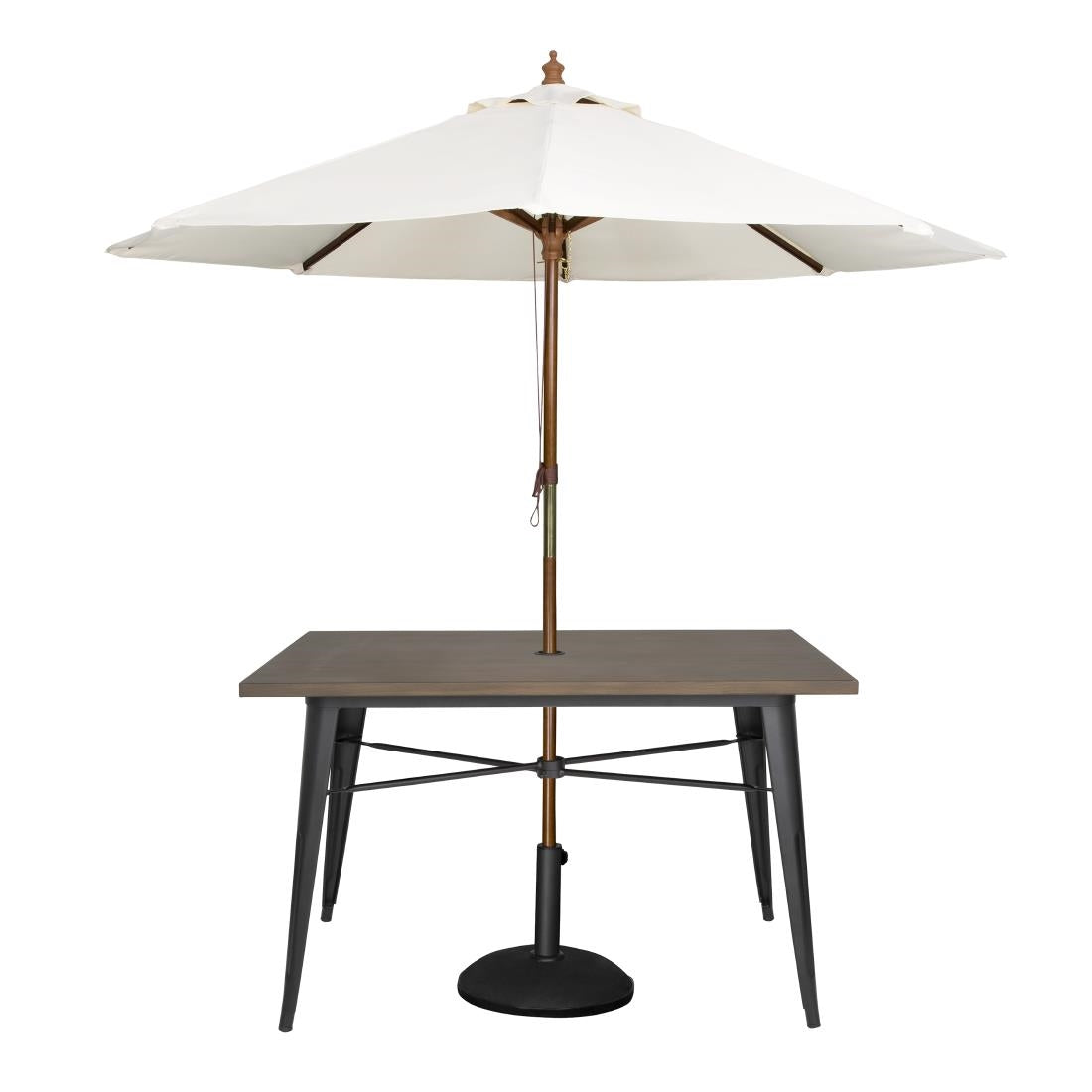 Bolero Complete Outdoor Aluminium Table Dark Wood Effect 1200x760mm