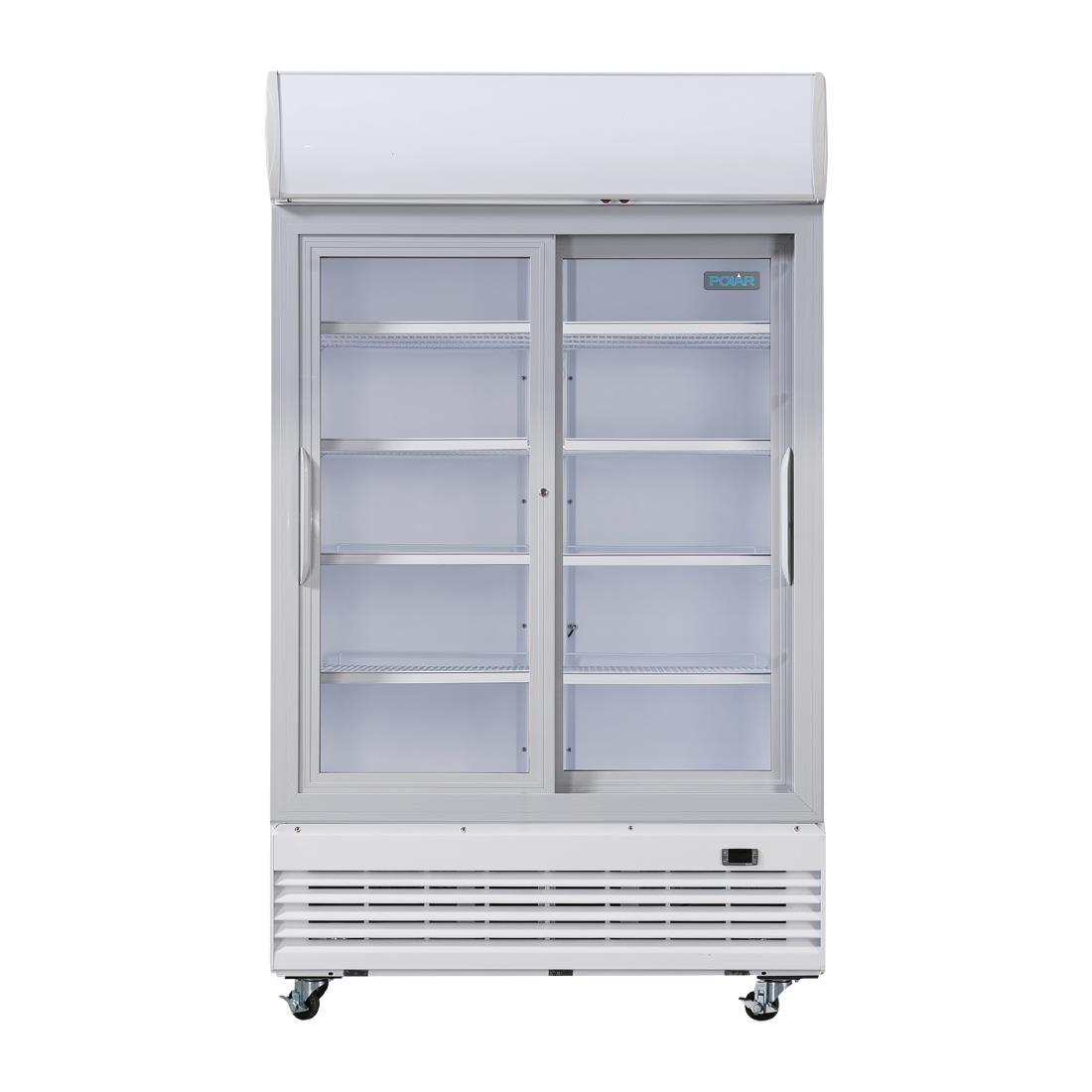 Polar G-Series Upright Display Cooler with Light Box 950Ltr with Sliding Doors