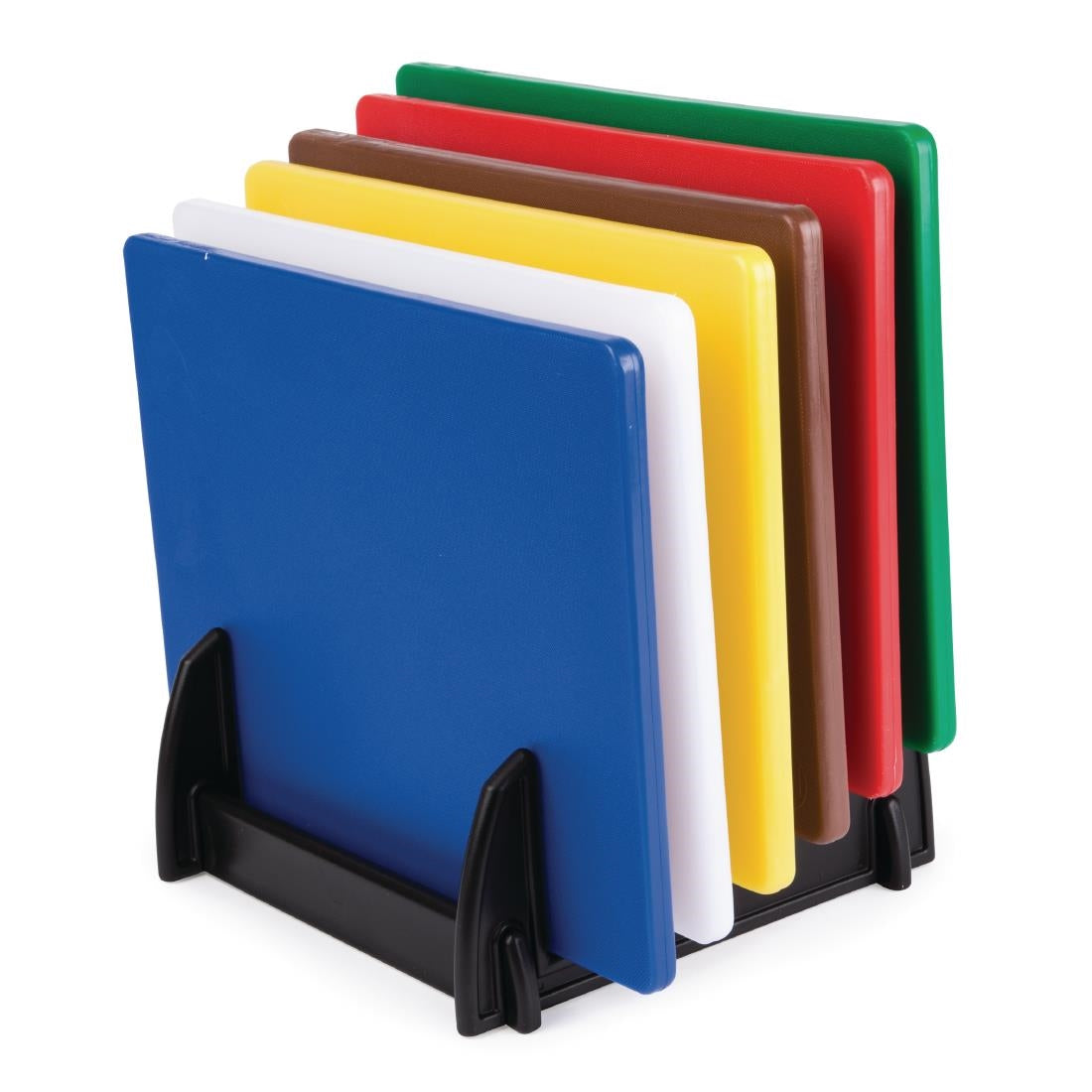 Hygiplas Low Density 6-Piece Chopping Board Set with Rack 450x300x10mm