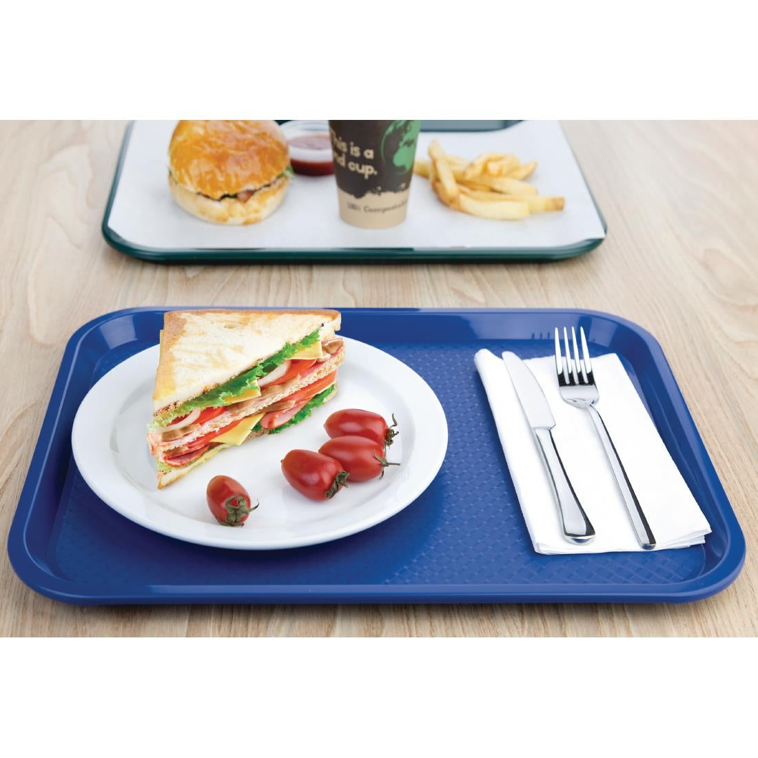 Olympia Kristallon Polypropylene Fast Blue Food Tray