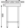 Vogue Stainless Steel Prep Table with Upstand 900mm