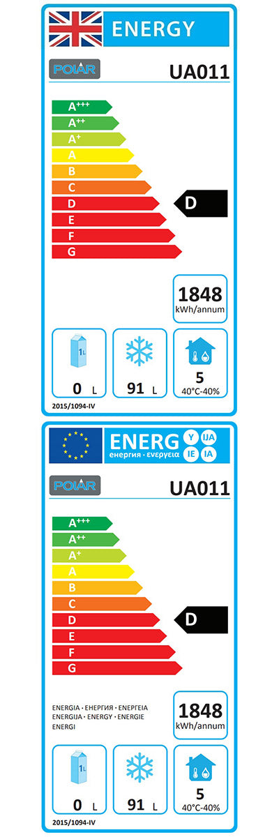 Polar U-Series Undercounter Freezer 140Ltr