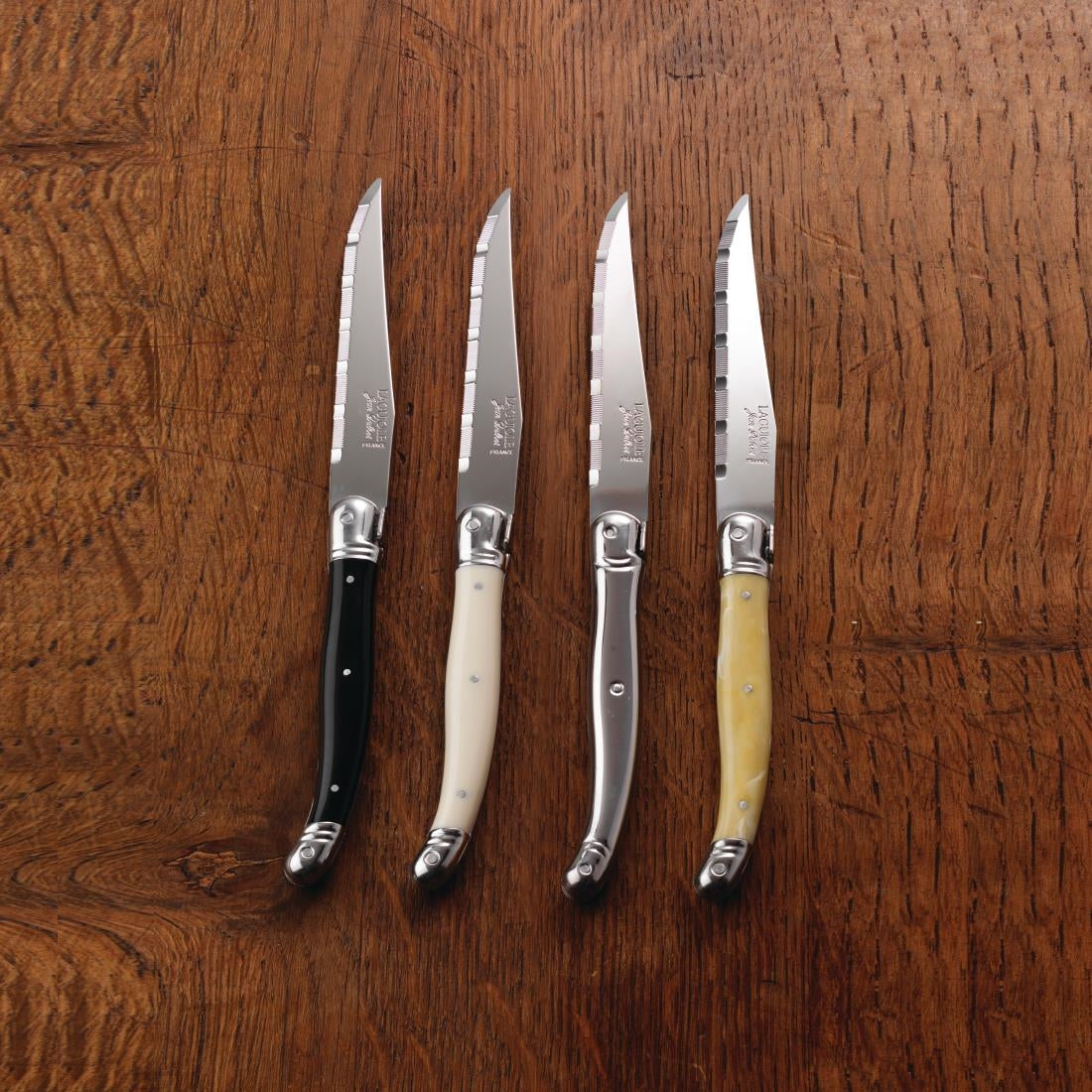 Laguiole Serrated Steak Knife Stainless Steel Handle (6 Pack)