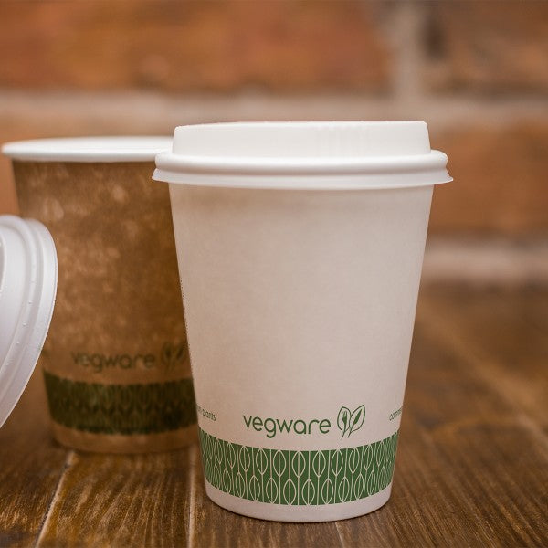 Vegware Compostable Coffee Cup Lids 225ml / 8oz (1000 Pack)