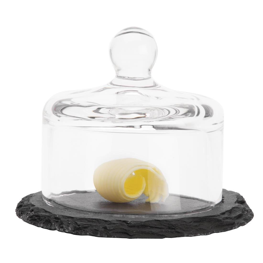 APS Slate Butter Dish Glass Cloche