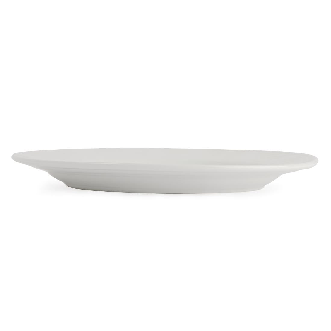 Olympia Linear Wide Rimmed Plates White 250mm (12 Pack)