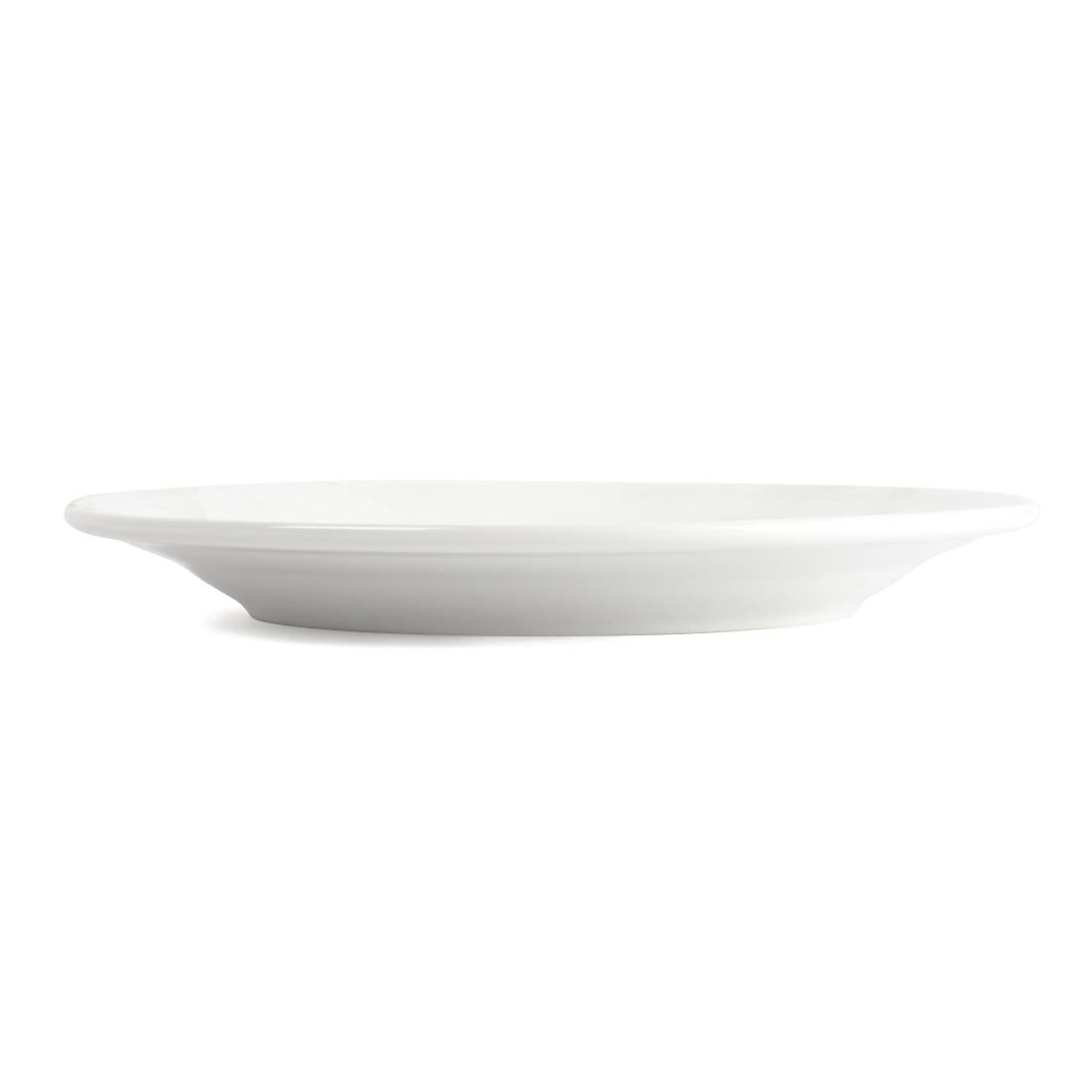 Olympia Linear Wide Rimmed Plates White 200mm (12 Pack)