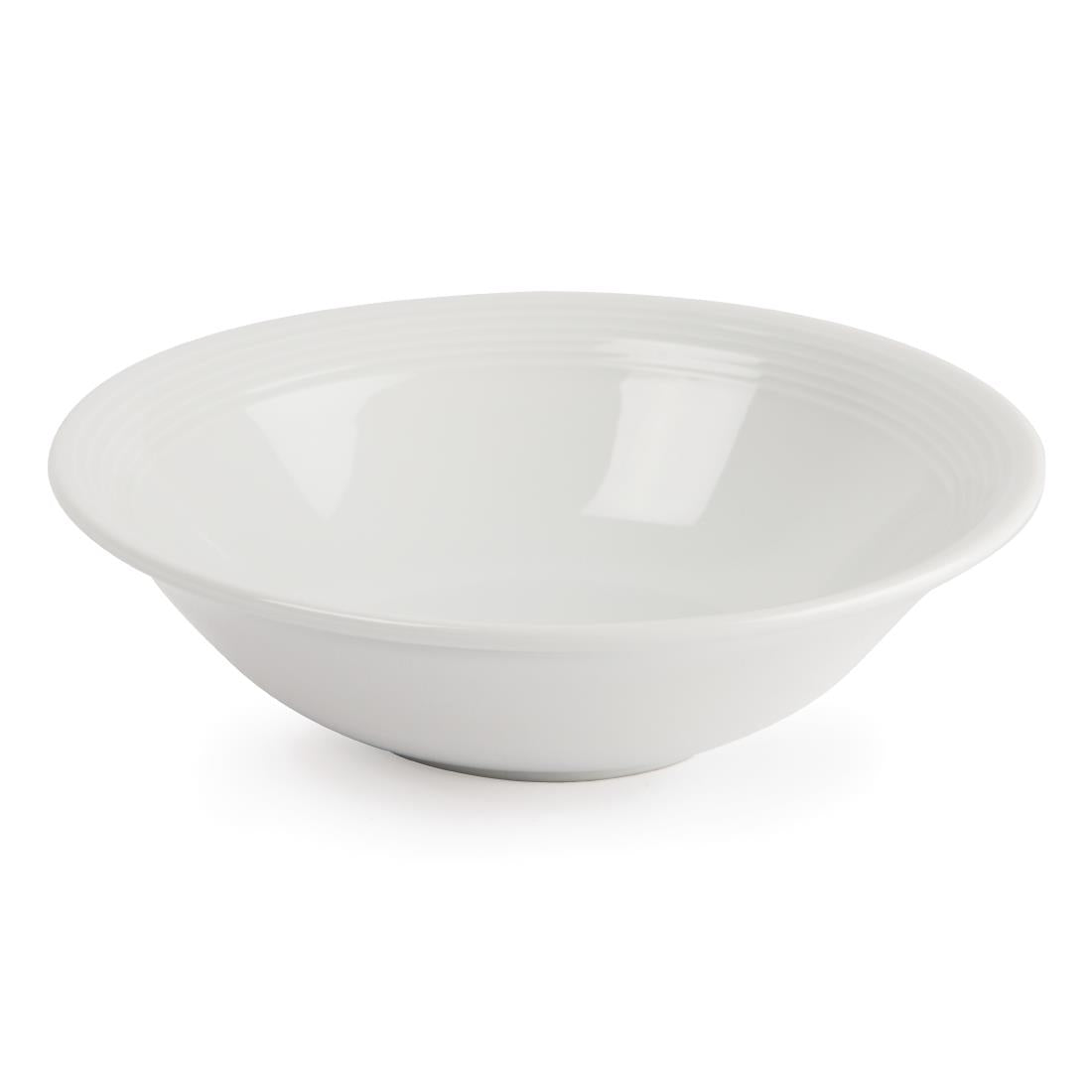 Olympia Linear Oatmeal Bowls White 150mm (12 pack)