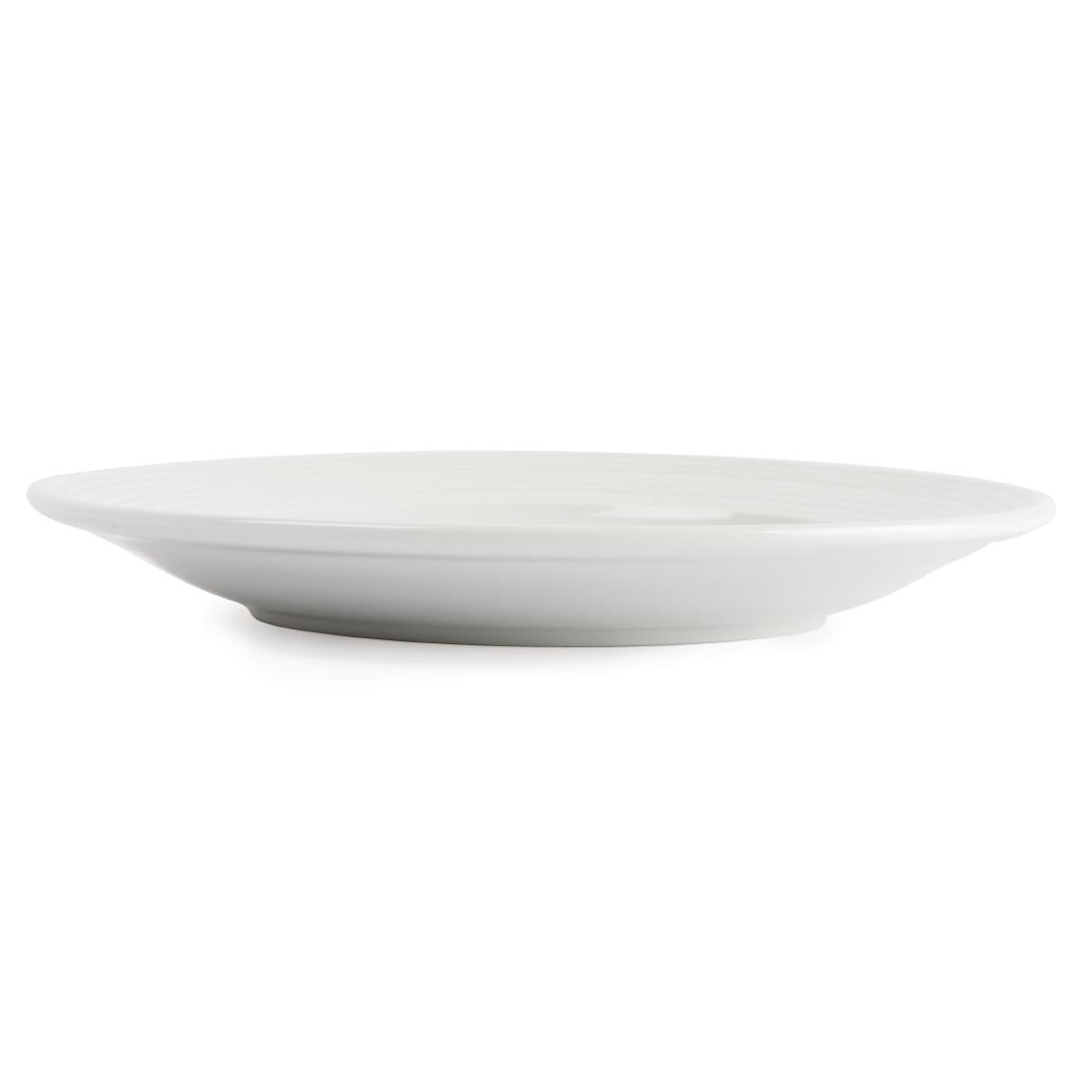 Olympia Linear Wide Rimmed Plates White 165mm (12 Pack)