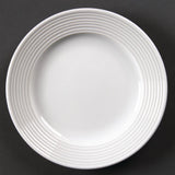 Olympia Linear Wide Rimmed Plates White 165mm (12 Pack)