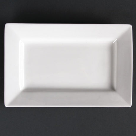 Olympia Lumina Wide Rim Rectangular Plates 200x130mm (6 Pack)