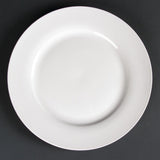 Olympia Lumina Wide Rim Round Plates White 270mm (4 pack)