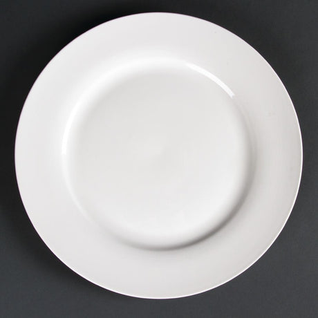 Olympia Lumina Wide Rim Round Plates White 270mm (4 pack)
