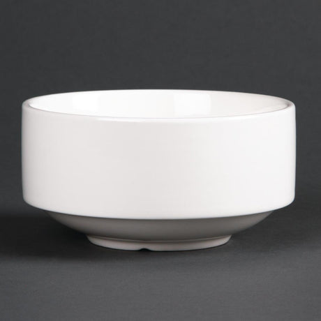Olympia Lumina Stacking Soup Bowls White 398ml 14oz (6 pack)
