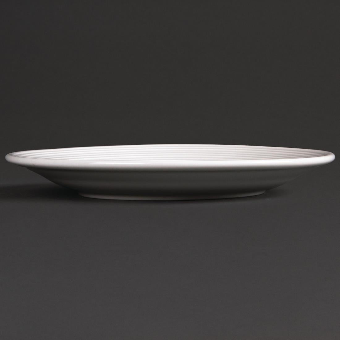 Olympia Linear Wide Rimmed Plates White 165mm (12 Pack)