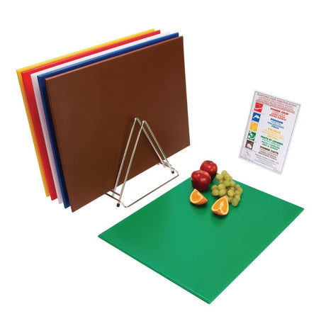 Hygiplas High Density 6-Piece Chopping Board Set With Rack 610x455x12mm