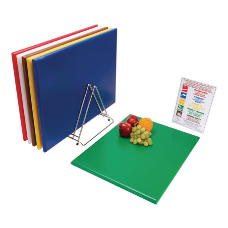 Hygiplas High Density 6-Piece Chopping Board with Rack 600x450x24mm
