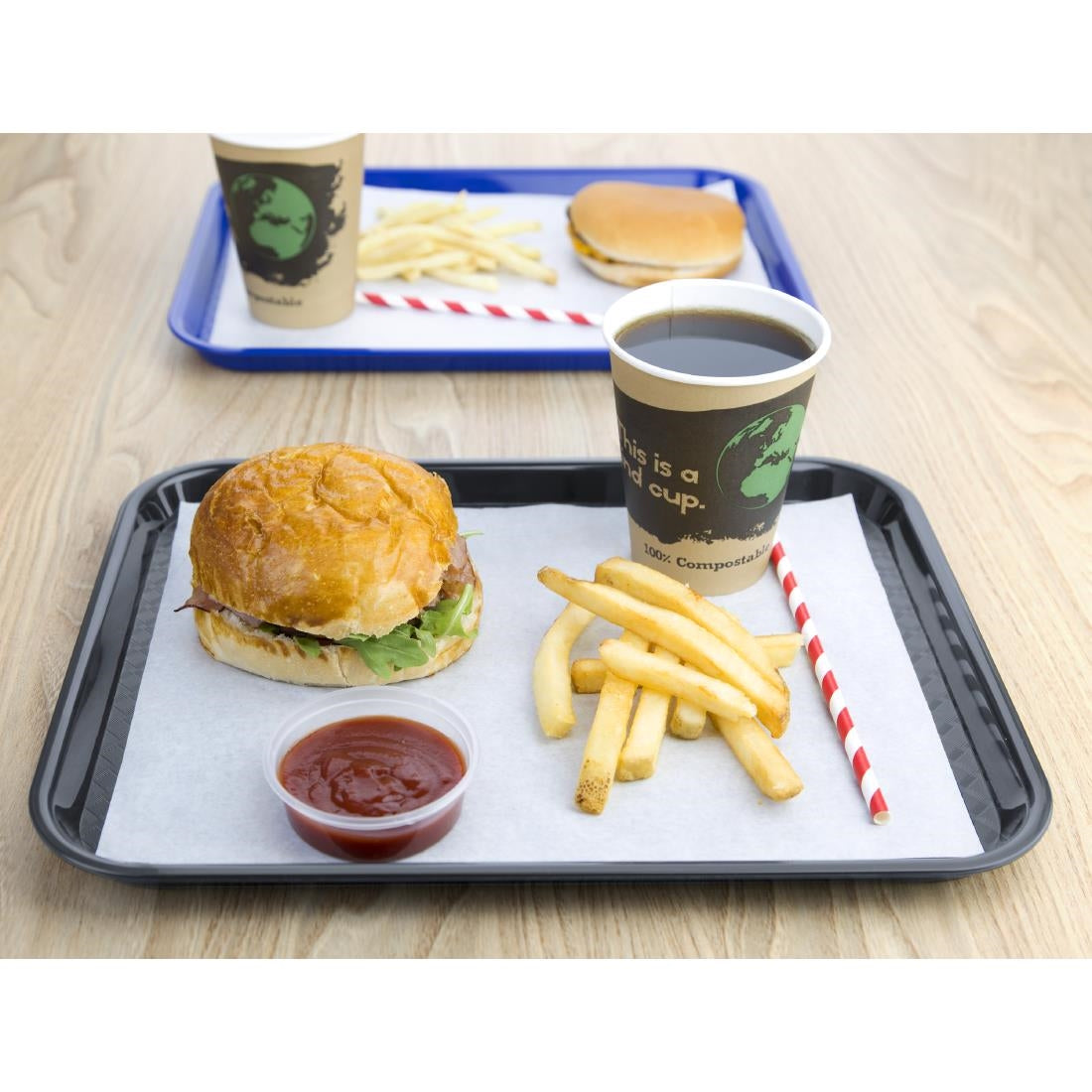 Olympia Kristallon Foodservice Tray Charcoal 265 x 345mm