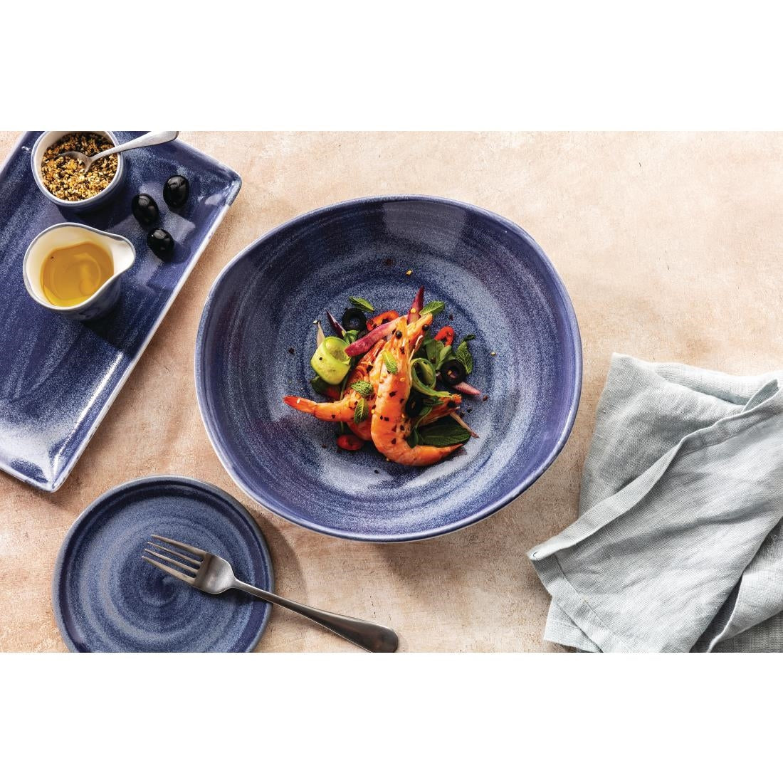Steelite Revolution Bluestone Rectangle Plates 270mm (6 Pack)