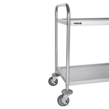 Vogue Stainless Steel 2 Tier Clearing Trolley Small