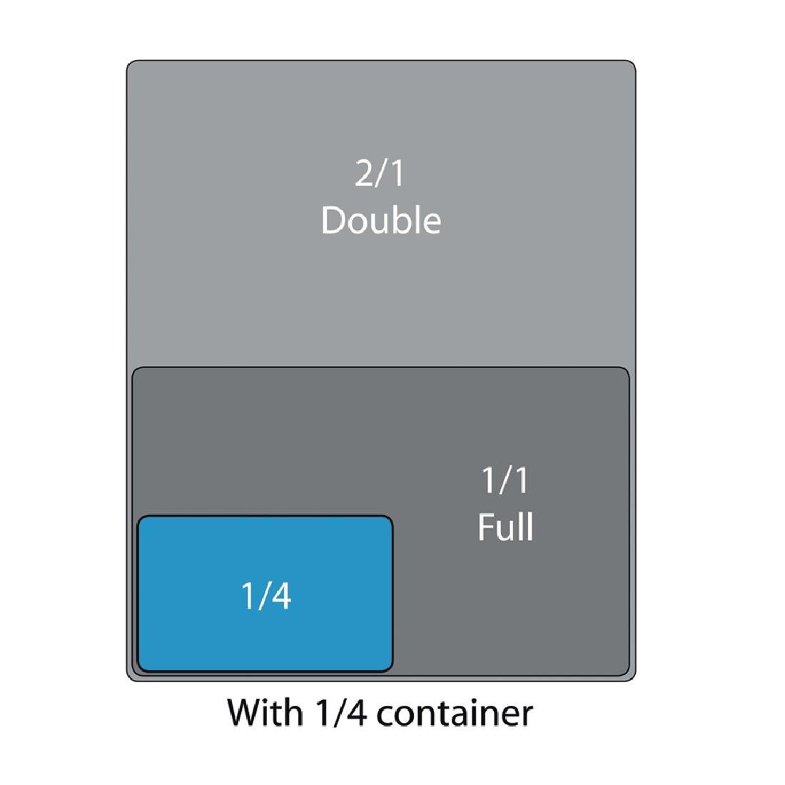 Vogue Polycarbonate 1/4 Gastronorm Container 100mm Black
