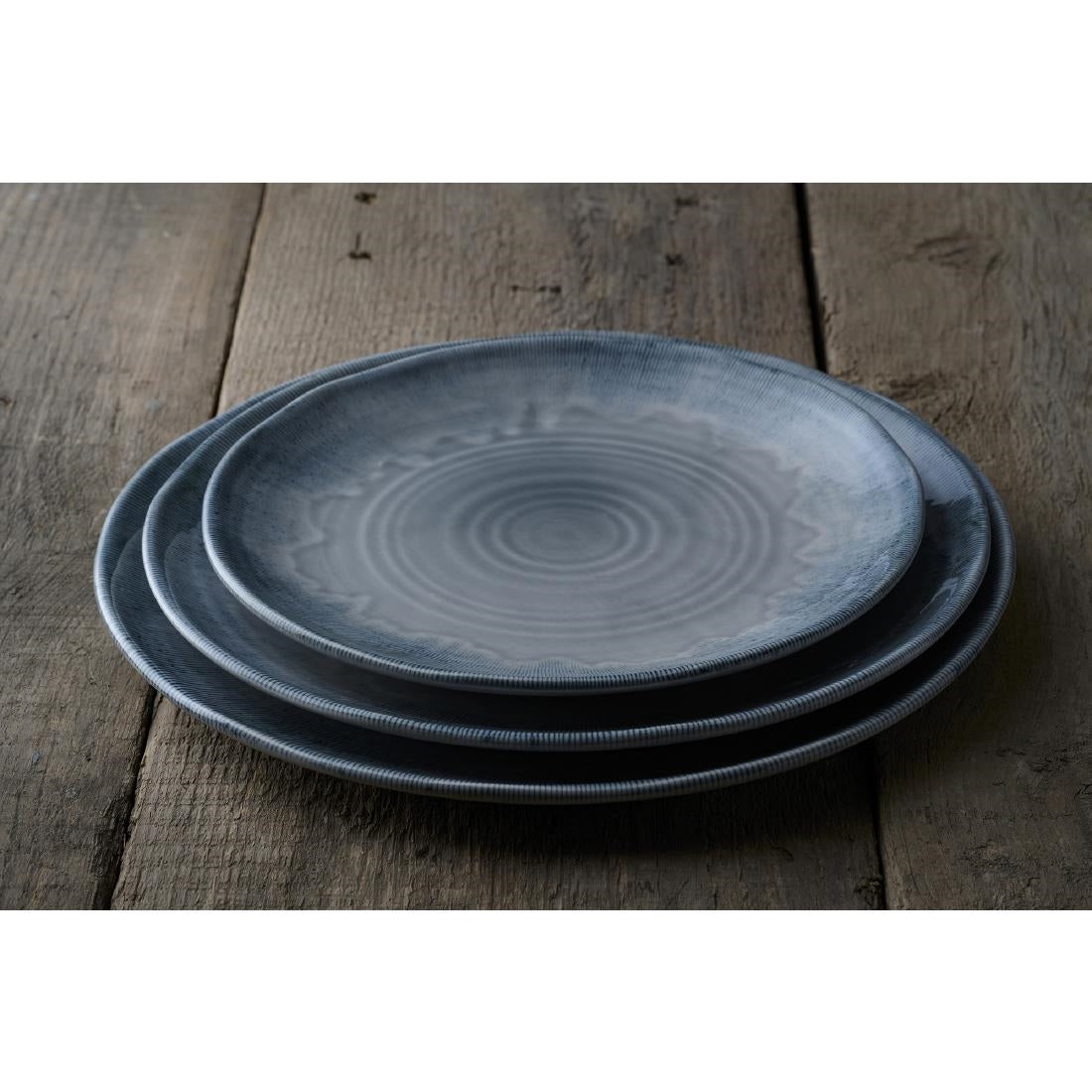 Dudson Harvest Flux Grey Organic Coupe Plates 230mm (12 Pack)